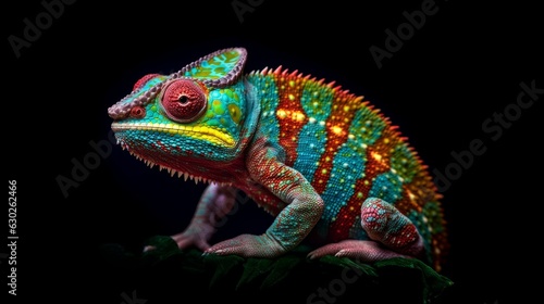 Chamäleon Chamaeleon Reptile Portrait. AI Generative © MendyZa
