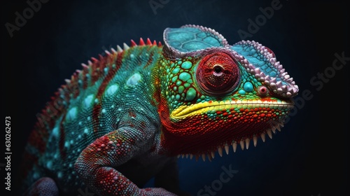 Chamäleon Chamaeleon Reptile Portrait. AI Generative © MendyZa