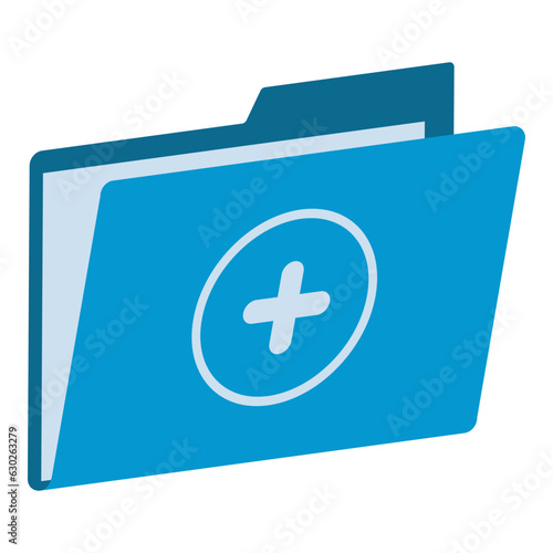 Medical records in a open file