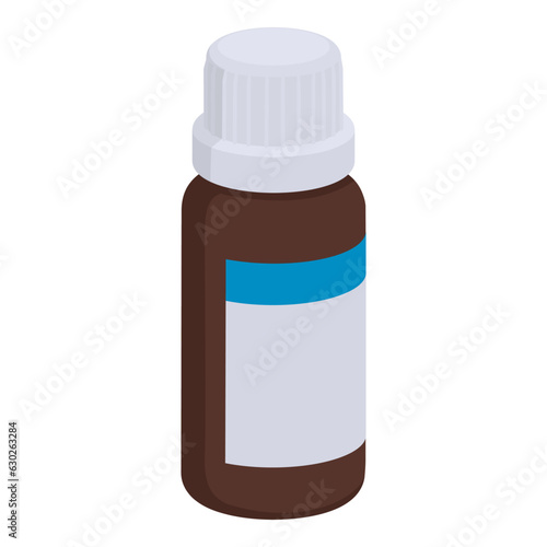 Medicinal drops in glass bottle