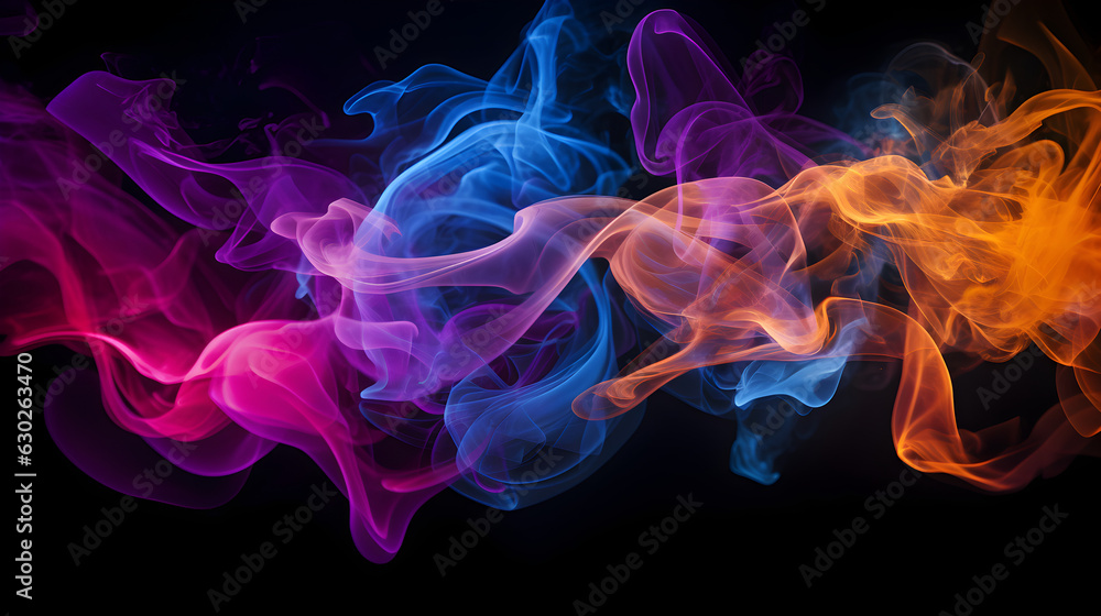 arrière-plan rempli de fumée multicolore