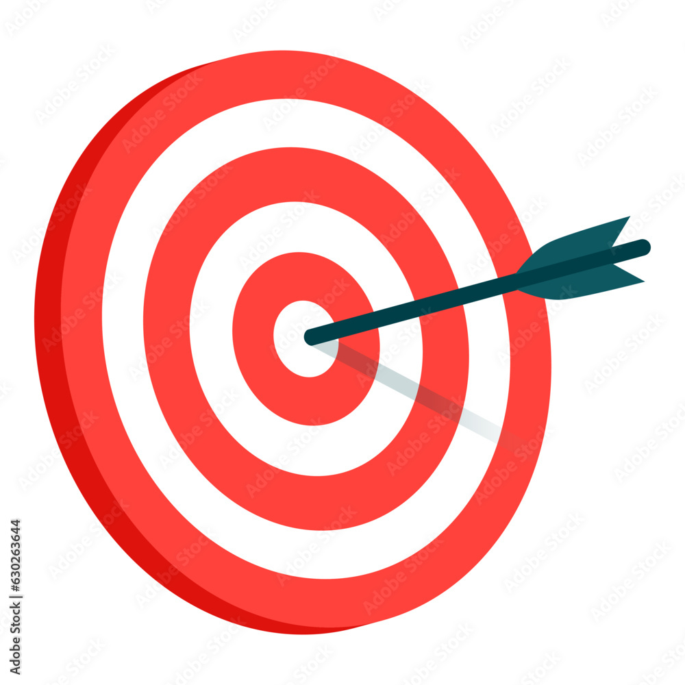 Arrow hitting the center of the target Arrow hitting the center of the target