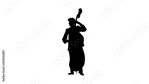 double bass player silhouette
