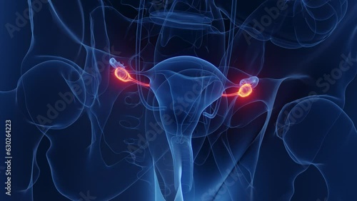 Animation of the ovaries of a woman photo