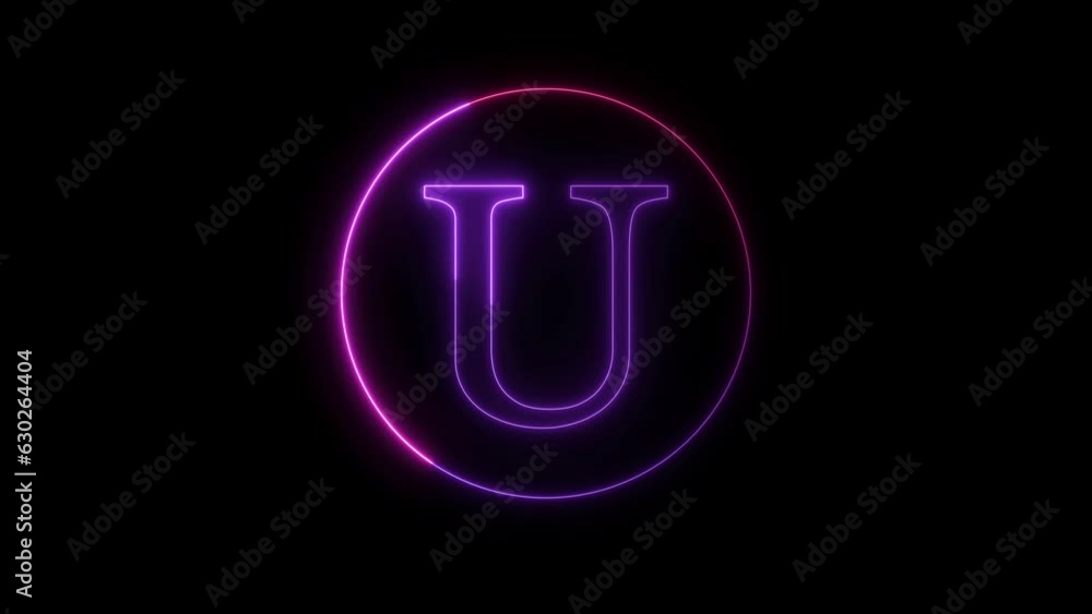 Abstract Neon light purple U text Animation. Purple and pink circle animation. Black background 4k video.
Abstract Neon light purple U text Animation. Purple and pink circle animation. Black background 4k video.