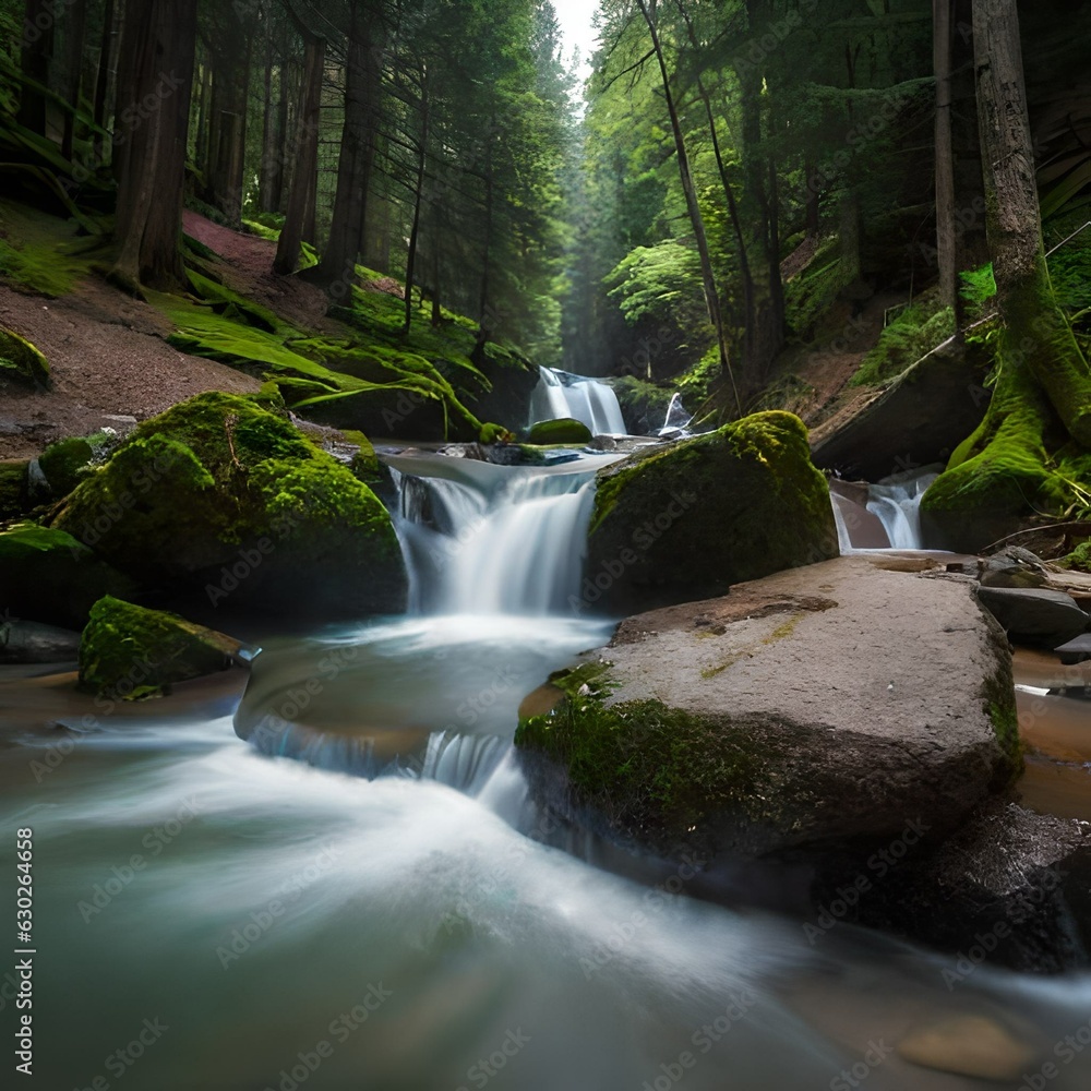 Obraz premium waterfall in the forest