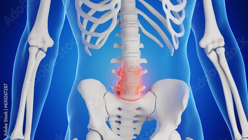 Animation of a man's lumbar spine