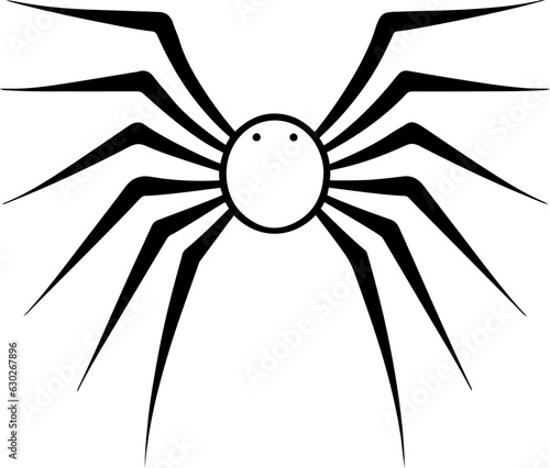 Spider icon. Black and white Spider logo vector illustration
