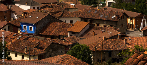 Roofs in Bezanes, Asturias, Spain photo