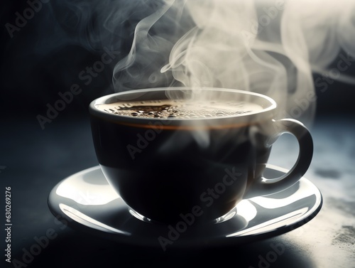 Professional photography of a hot cup of coffee