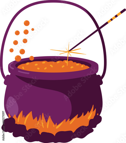 cauldron with potion magic isolated icon vector illustration design 