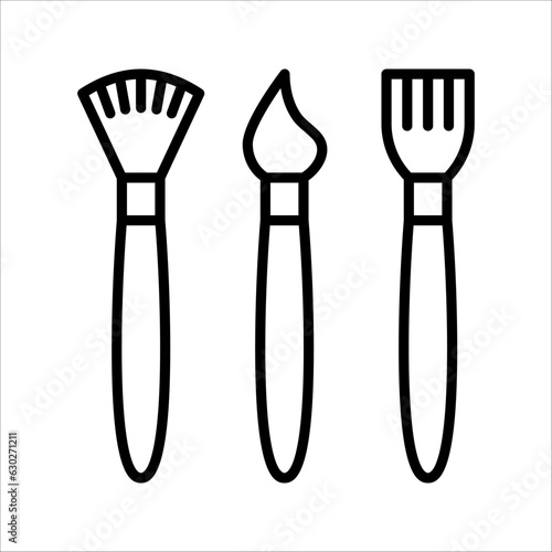 Brush, makeup icon. Simple line, outline vector makeup icons for website or mobile application, vector illustration on white background