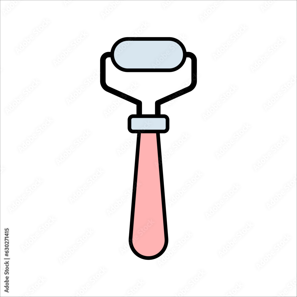 Jade Facial Roller. Facial Massage. Gua Sha. vector illustration on white background Jade Facial Roller. Facial Massage. Gua Sha. vector illustration on white background