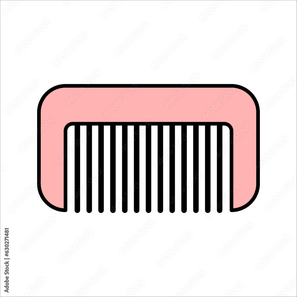 comb icon vector design logo element, vector illustration on white background comb icon vector design logo element, vector illustration on white background