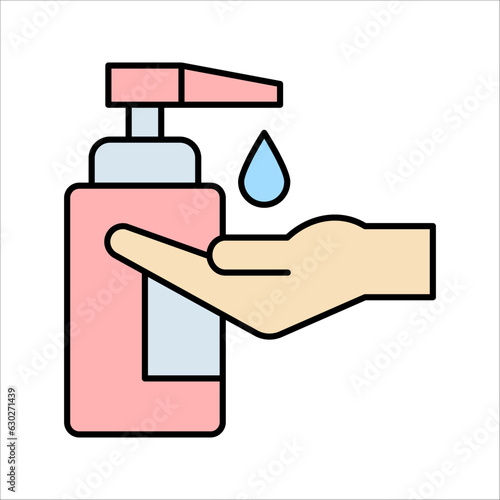 The Liquid Soap, Lotion, Cream, Shampoo icon. Shower Gel symbol. vector illustration on white background