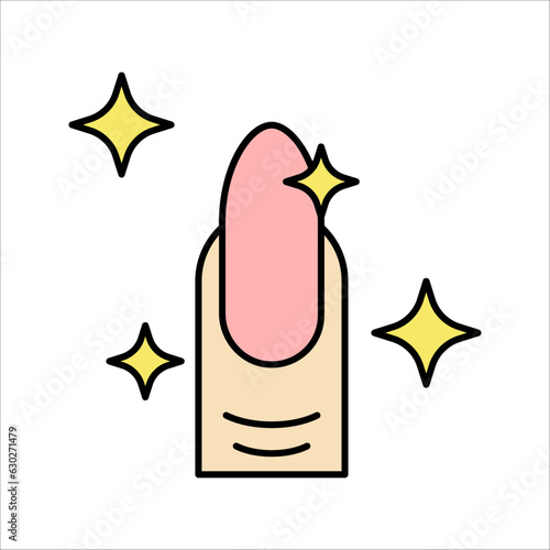 nail care icon, polish or gel for nails, manicure salon, thin line web symbol, vector illustration on white background