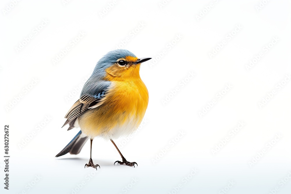 Fototapeta premium Beautiful isolated bird on white background. Capturing the serene beauty of nature