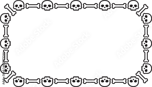 Skull frame rectangle Halloween