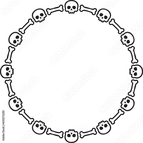 Skull frame circle halloween
