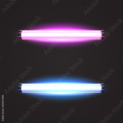 Neon lamp. Lighting neon tubes. Vector illustration for your design.