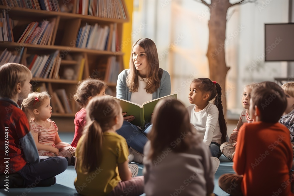 © Davivd - Imagination ignited: School children entranced by a captivating story during library time, fostering a love for literature © Davivd - Imagination ignited: School children entranced by a captivating story during library time, fostering a love for literature