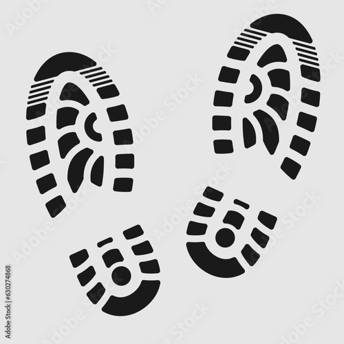 Shoe Print isolated on white background. Vector illustration