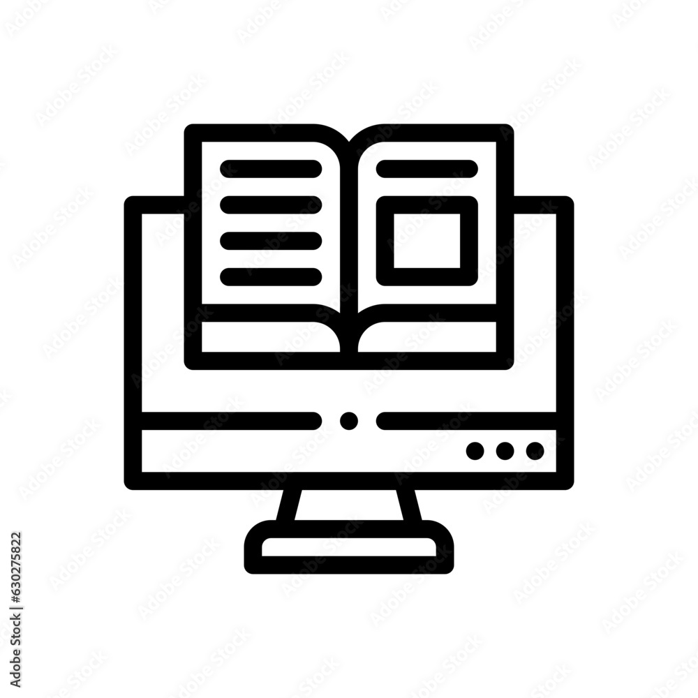 online learning line icon