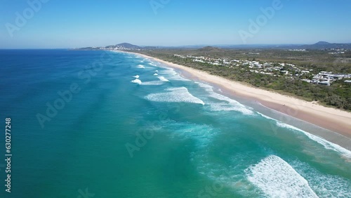 Wallpaper Mural Sunshine Beach With Turquoise Seascape In QLD, Australia - aerial drone shot Torontodigital.ca