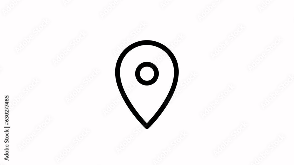 GPS location pointer animated icon. 4K white on white background. GPS location pointer animated icon. 4K white on white background.