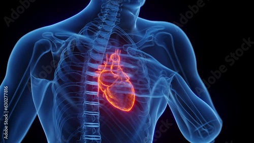 Animation of a man having Animation of a heart attack