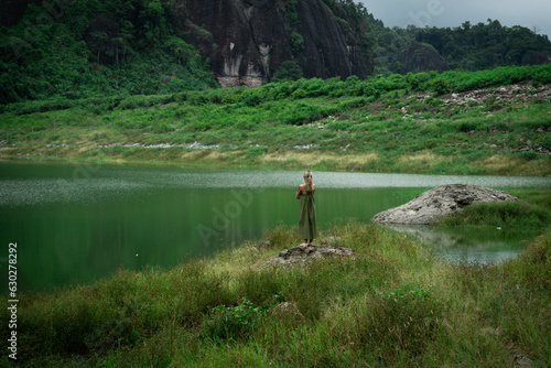 Title: lake and mountains in Thailand