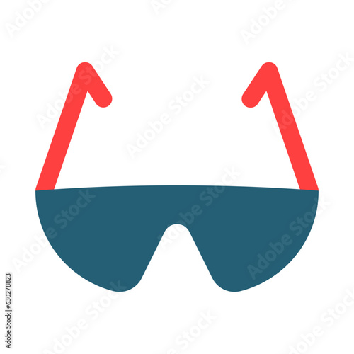 Safety Glasses Glyph Two Color Icon Design photo