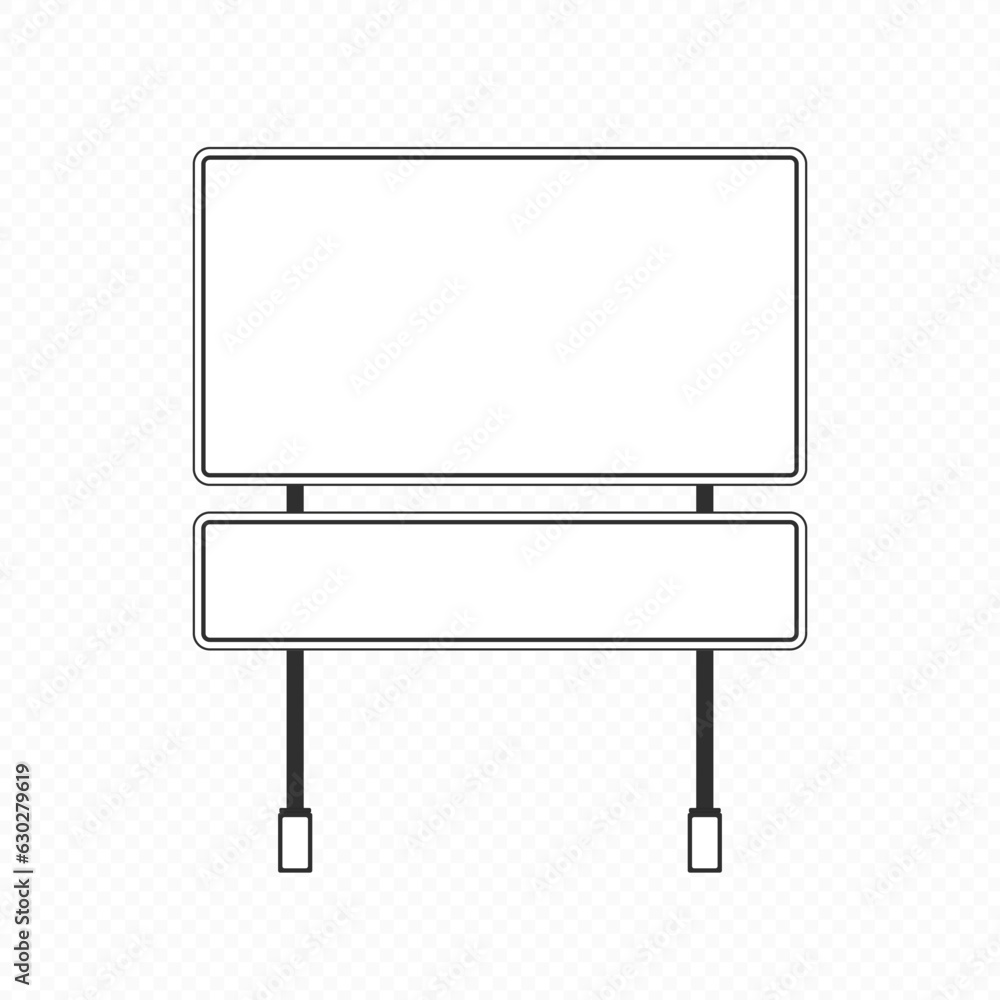 Fototapeta premium Blank road sign. Traffic Road Sign isolated on background. Highway board with place for text. Vector illustration EPS 10.