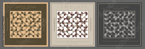A set of cover, booklet or brochure design templates. The idea of an individual geometric style of interior decoration and creative design. A variant of the corporate corporate identity.