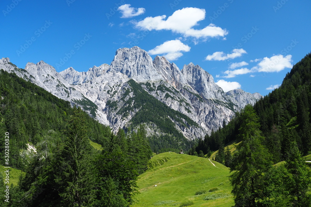 Mühlsturzhörner im Klausbachtal bei Ramsau, Berchtesgadener Land, Oberbayern, Bayern, Deutschland