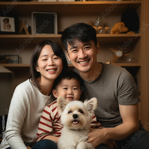 image of modern life, portrait of a happy family of smiling adults and children. 