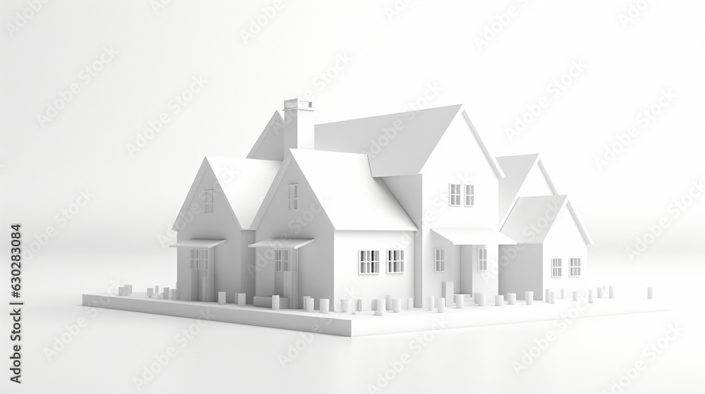Real Estate Simple Concept White on White Background