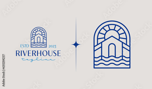 River House Logo Template. Universal creative premium symbol. Vector illustration. Creative Minimal design template. Symbol for Corporate Business Identity