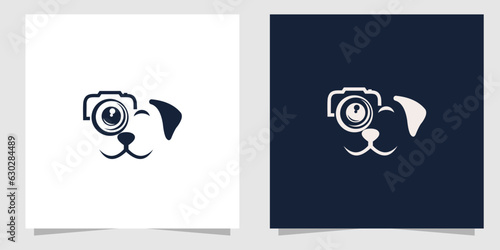 dog with camera logo design