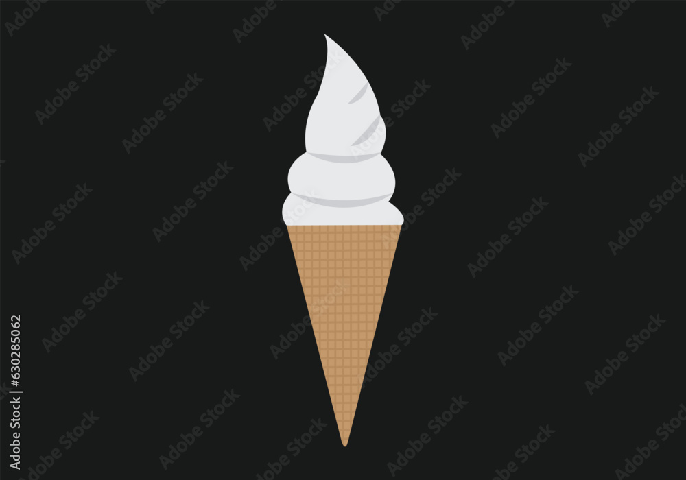 Ice cream cone icon isolated. Modern sweet vanilla desert sign. Trendy vector chocolate cram symbol for web site design, button to mobile app. Logo ice cream illustration.