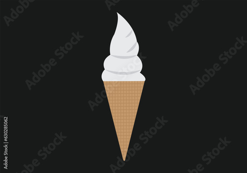 Ice cream cone icon isolated. Modern sweet vanilla desert sign. Trendy vector chocolate cram symbol for web site design, button to mobile app. Logo ice cream illustration.