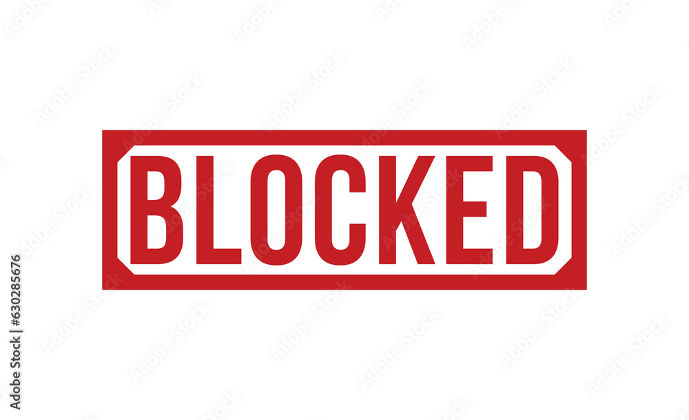 Blocked stamp red rubber stamp on white background. Blocked stamp sign. Blocked stamp. Blocked stamp red rubber stamp on white background. Blocked stamp sign. Blocked stamp.