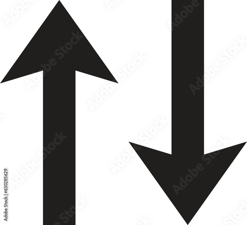 Black Arrow Set Png Vector. Black Arrows pointing up and down