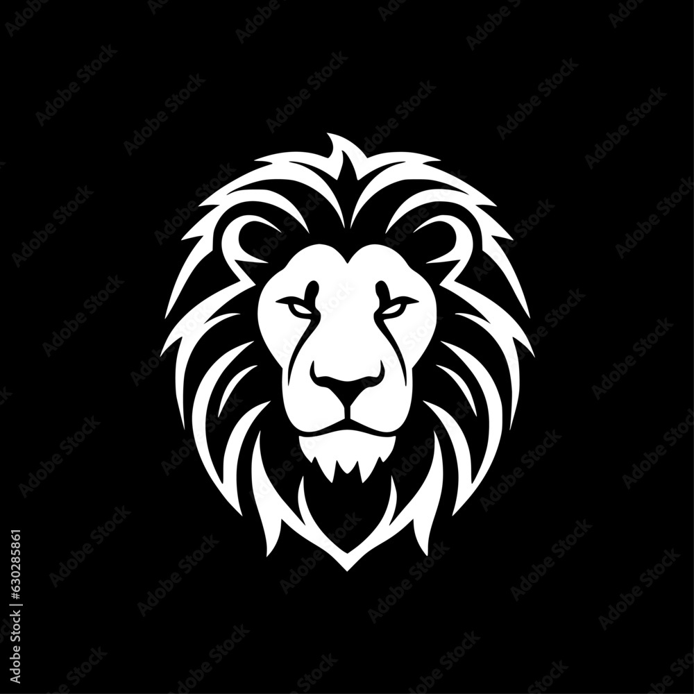 Lion | Black and White Vector illustration