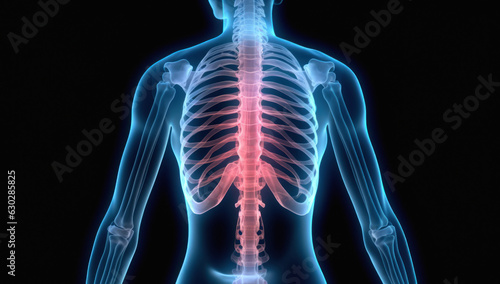 Wallpaper Mural Human Spine X Ray. Anatomy and Health Care. Three Dimensional Illustration of the Skeletal System. Bone and Joint Health for a Pain Free Life. Torontodigital.ca