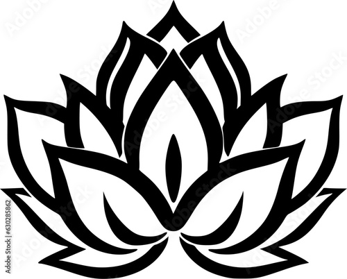 Lotus Flower | Minimalist and Simple Silhouette - Vector illustration