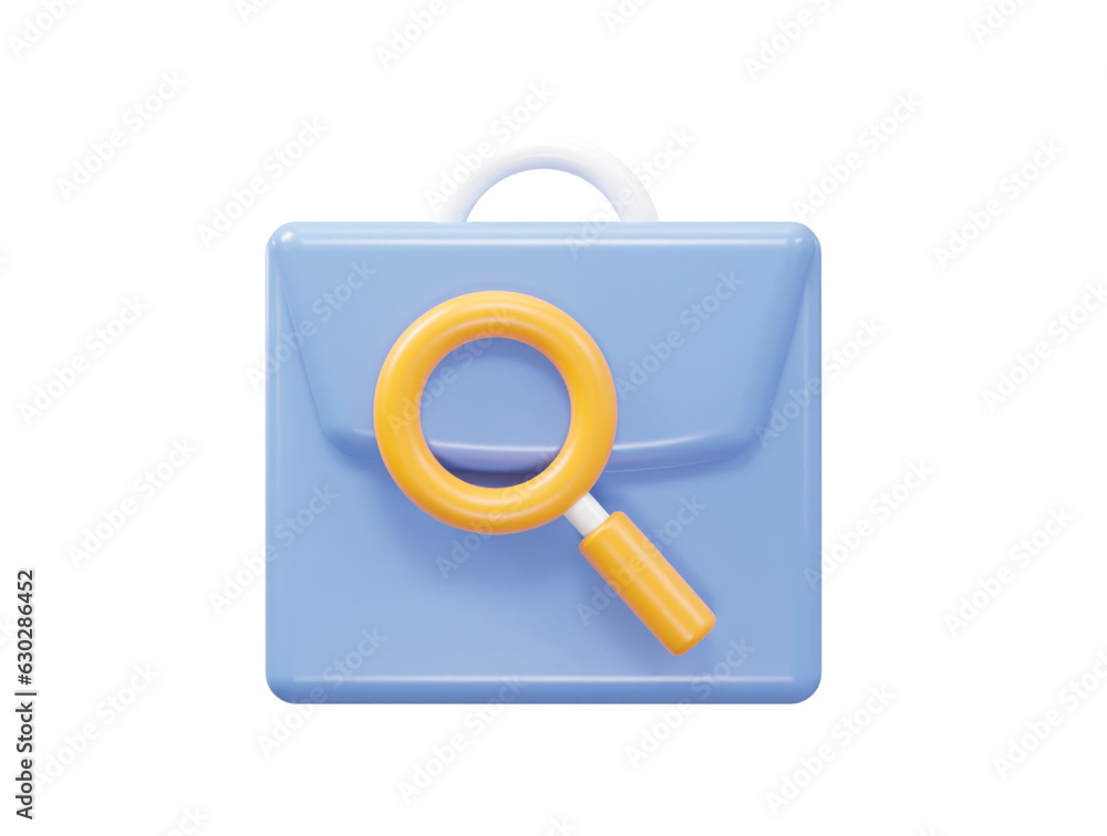 Job search icon 3d rendering illustration element Job search icon 3d rendering illustration element