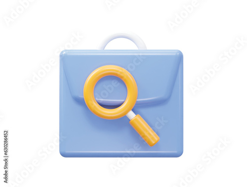 Job search icon 3d rendering illustration element 