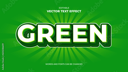 Fototapeta Naklejka Na Ścianę i Meble -  green editable 3d text effect