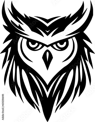 Owl - Black and White Isolated Icon - Vector illustration © CreativeOasis
